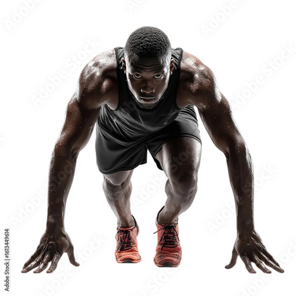 Fototapeta Determined runner in starting position