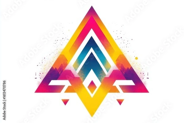 Fototapeta Vibrant Geometric Abstract Design with Colorful Triangle Shapes