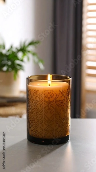 Obraz Burning candle on a table