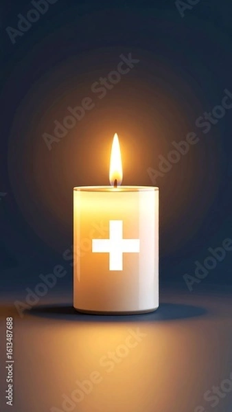 Obraz Burning candle with a plus sign