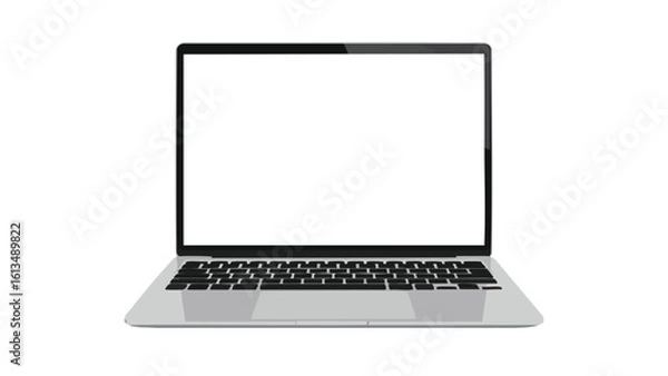 Fototapeta Modern Laptop Computer with Blank Screen. This illustration features laptop, computer, technology.