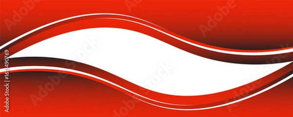 Obraz Vector red line background curve element with white space for text and message design, overlapping layers, vector