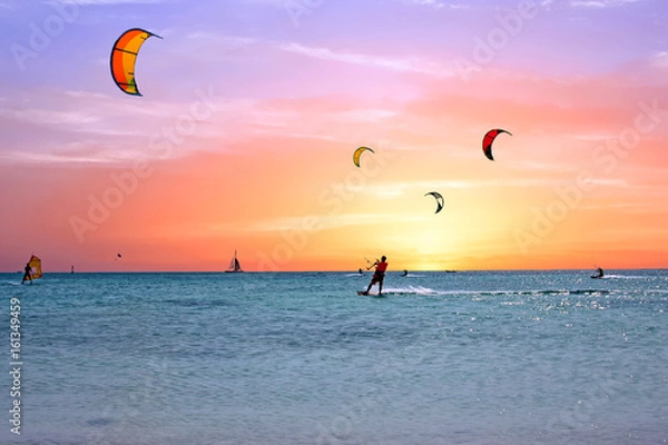 Obraz Sporty wodne na wyspie Aruba na Morzu Karaibskim