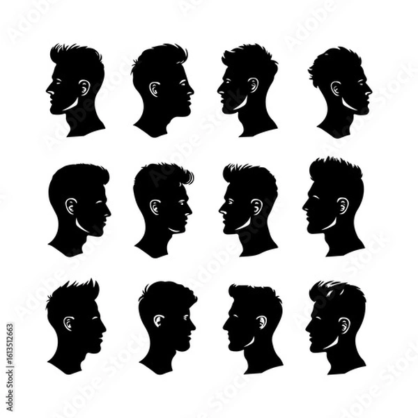 Fototapeta Crew Cut Hair Pack Silhouette