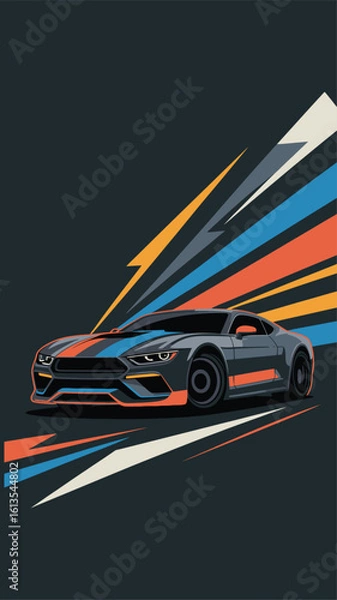 Obraz A sleek sports car with a dynamic design and vibrant colors