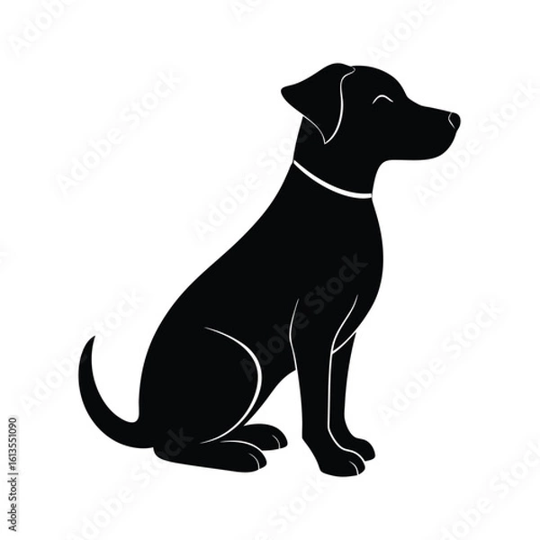 Obraz A striking black silhouette of a dog.