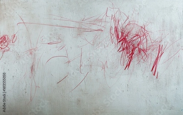 Fototapeta Abstract red marks on a light gray surface