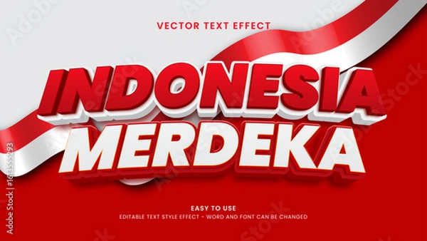 Obraz indonesia merdeka editable text effect