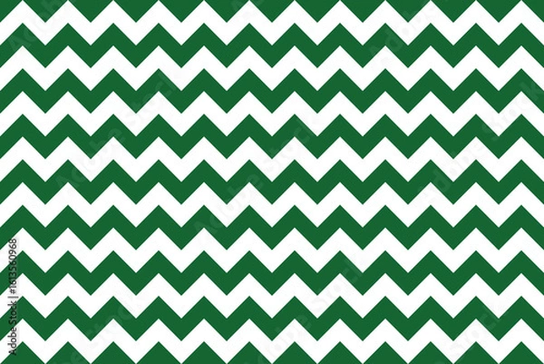 Fototapeta DarkGreen and white color Zig zag seamless pattern.