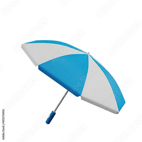 Fototapeta A 3d matte beach umbrella icon for summer and vacation concepts
