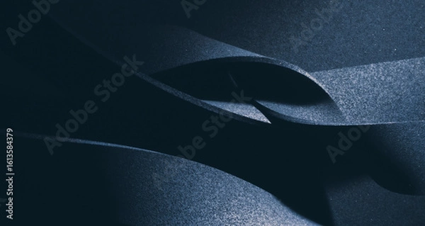Fototapeta Wavy element in motion, dark background