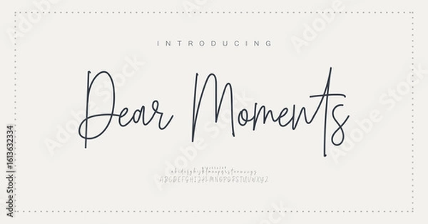 Fototapeta signature Font Calligraphy Logotype Script Brush Font Type Font lettering handwritten. vector illustration 
