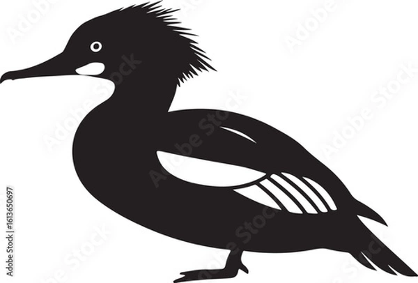 Fototapeta Merganser Duck Vector Silhouette
