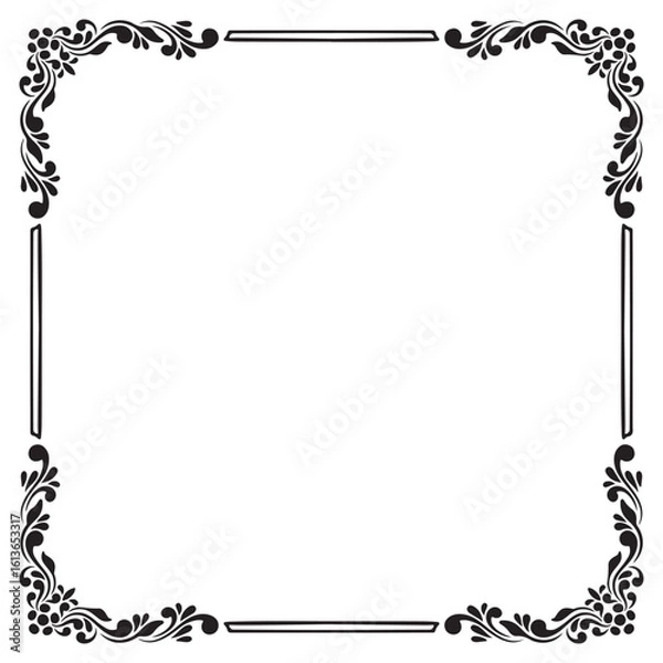 Obraz Oval border frame deco. Vector simple vertical line signboard