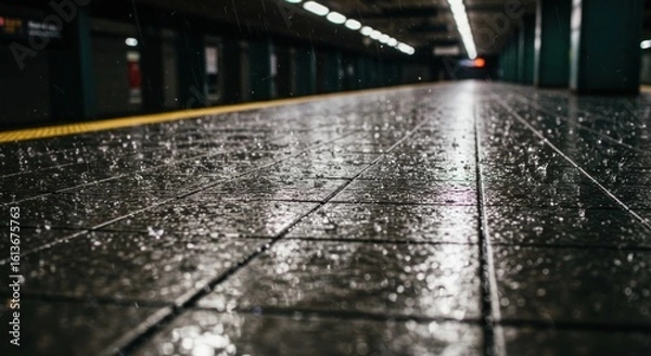 Obraz Wet subway platform