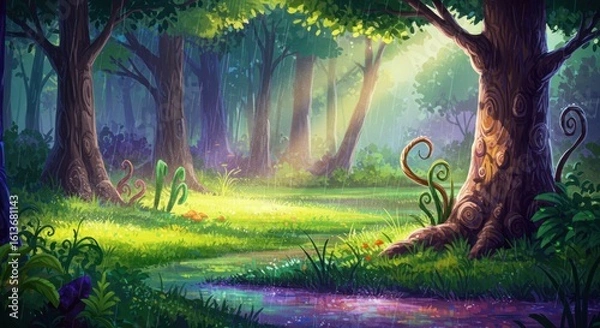 Obraz Enchanting forest scene