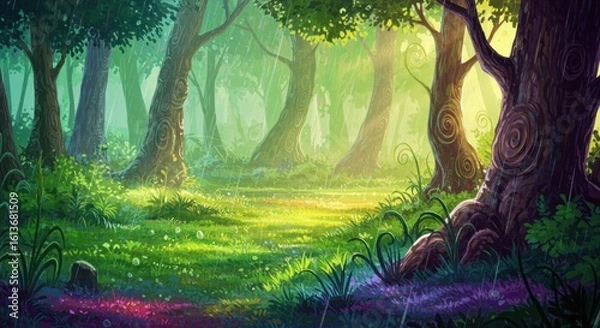 Obraz Enchanting forest glade