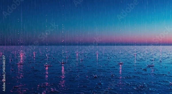 Obraz Rain on water, twilight