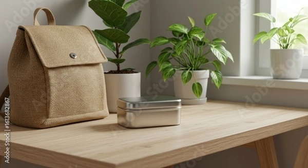 Obraz Simple Desk Scene with Plants