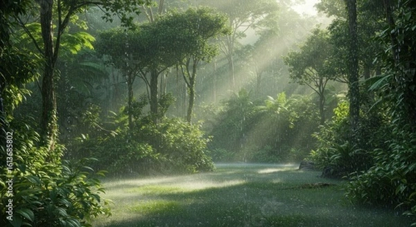 Obraz Lush rainforest after rain