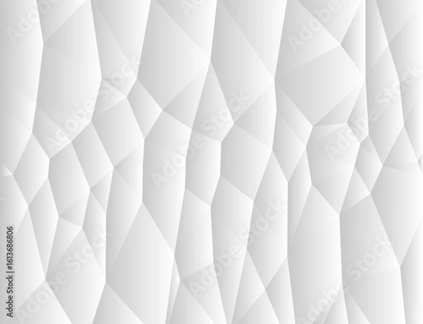Fototapeta Geometric polygonal white and gray background. Mosaic triangles template for design. Paper or stone texture. Vector illustration.