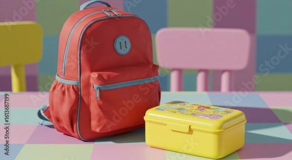 Obraz Colorful school lunch