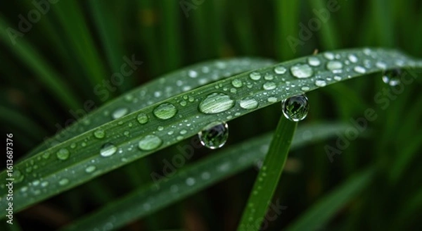 Obraz Dew Drops on Grass