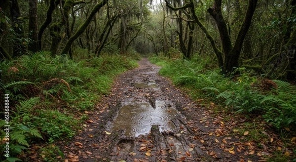 Obraz Muddy forest path
