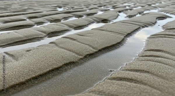 Obraz Wet sand patterns