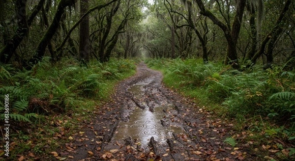 Obraz Rainy Forest Trail