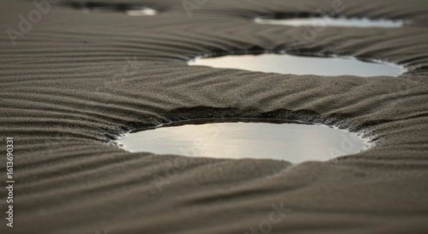 Obraz Rippled sand, tranquil puddles
