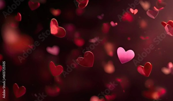 Fototapeta Abstract Valentine's Day background with many hearts