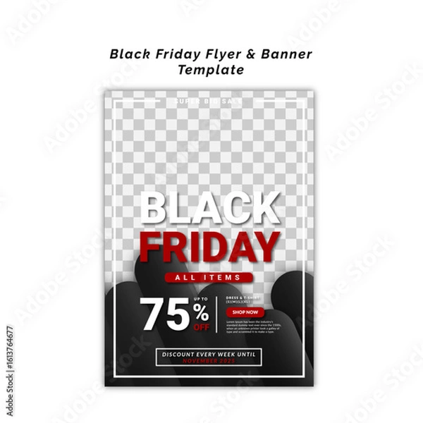 Fototapeta Black friday flyer & banner template