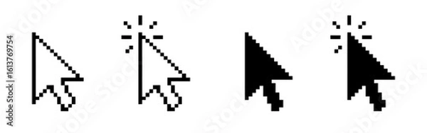 Obraz Pixel arrow cursor set. Cursor pointer collection.