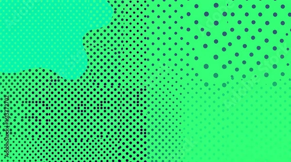 Obraz Blue and green textured halftone dot pattern background