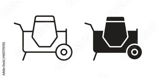 Fototapeta cement mixers icon vector editable. black vectors set