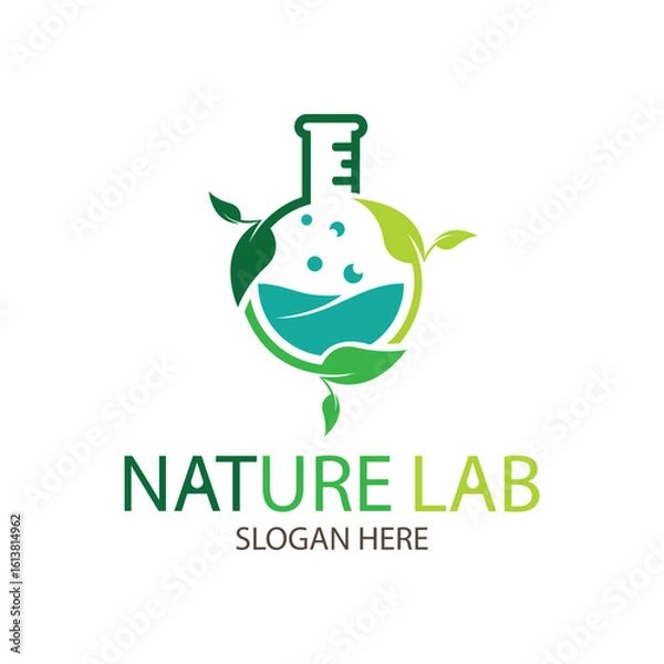 Obraz nature lab logo design on with white background	