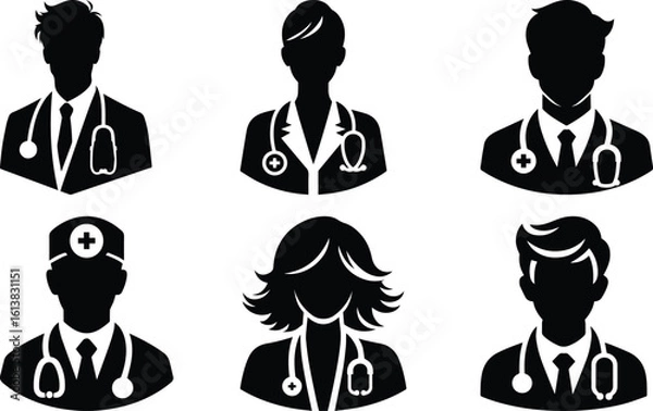 Obraz Doctor bundle silhouette icon vector art