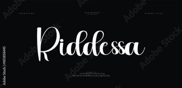 Obraz Signature Elegant Branding Typeface. Handwritten Script Editable Text Effect Template . vector illustration 
