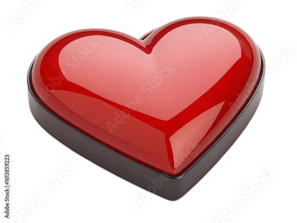 Obraz A glossy, 3D rendered red heart, perfect for Valentines Day.