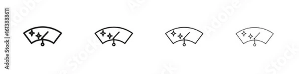 Fototapeta Wiper icon vector illustration, line design icon. Editable strokes.