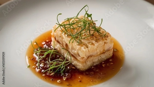 Obraz fried fish with rice and vegetables