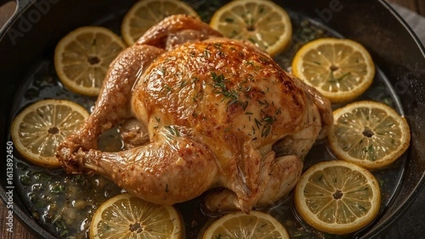 Obraz roasted chicken on a plate