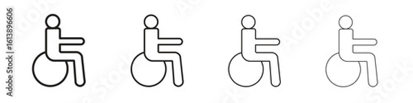 Fototapeta Disabled icon vector illustration, line design icon. Editable strokes.