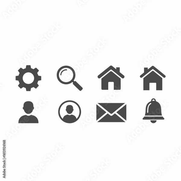 Fototapeta Minimalist Essentials: Core UI Icon Pack