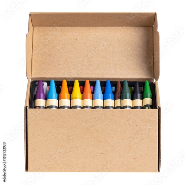 Obraz Open Box of Crayons Front View 