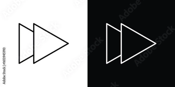 Fototapeta Forward icon logo vector designs. icon set in a black and white strokes