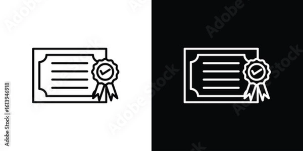 Fototapeta Diploma icon logo vector designs. icon set in a black and white strokes