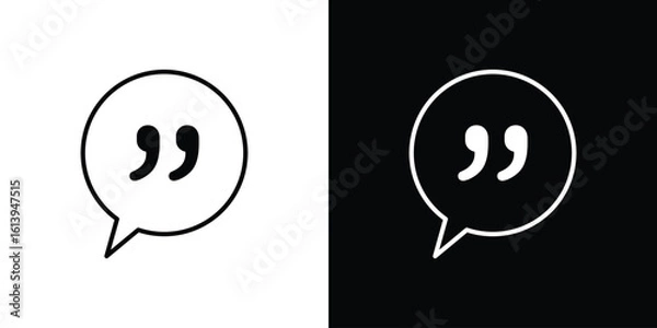Fototapeta Comment quote icon logo vector designs. icon set in a black and white strokes