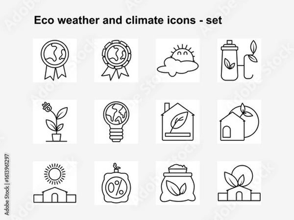 Fototapeta Outline Climate Change and Eco Weather Icons.eps
